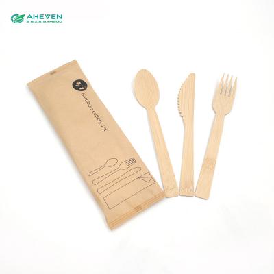 wooden and bamboo cutlery set